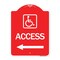 Signmission Access W/ Updated Isaand Left Arrow, Red & White Aluminum Architectural Sign, 18" H, RW-1824-24358 A-DES-RW-1824-24358 - alternate 1